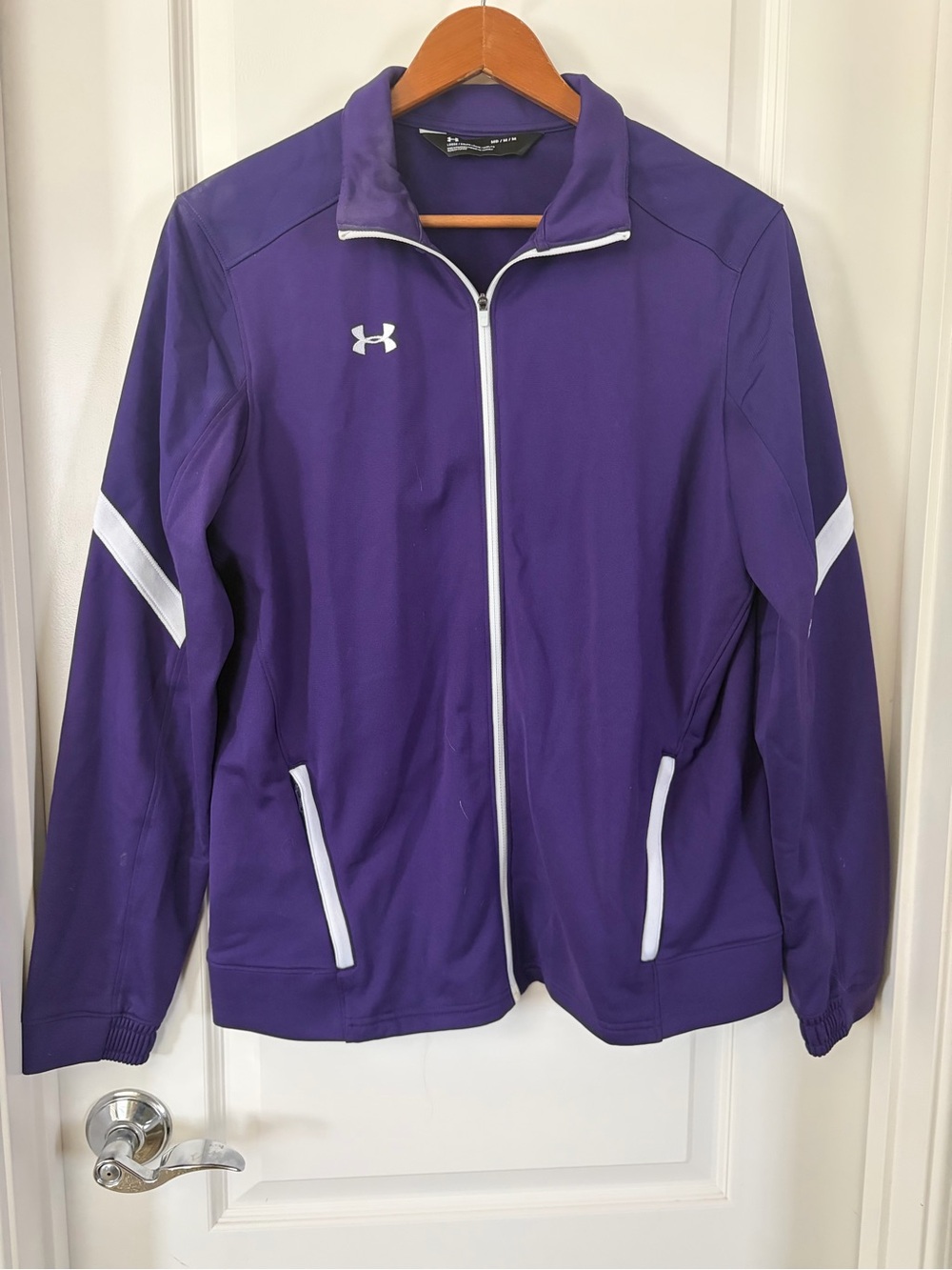 Under Armour Purple Jacket with White Trim Women’s Medium